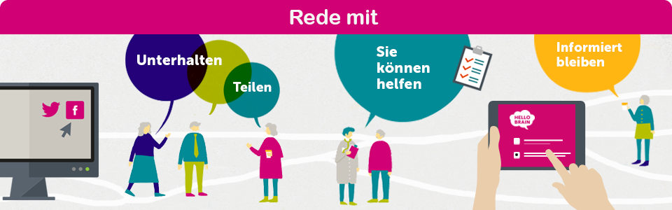 Abbildung von Menschen, die Hirngesundheit diskutieren